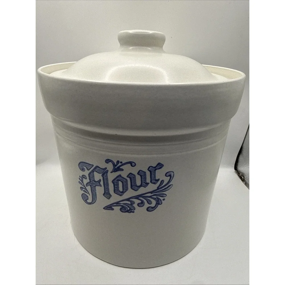 Set of 4 Vintage Pfaltzgraff Yorktowne Flour, Sugar, Coffee, Tea Canisters